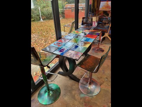 Art table and stools